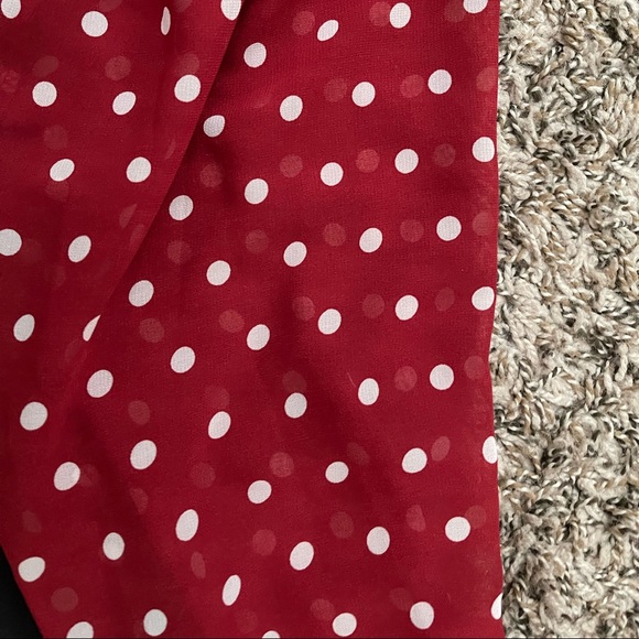 SHEIN Curve 2XL black top with red and white sheer polka dot sleeves. - Picture 3 of 3